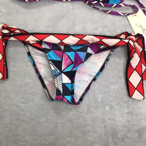 Gottex Virginia Geometric String Bikini Top and Matching Bottom Size 8 New - Picture 2 of 9